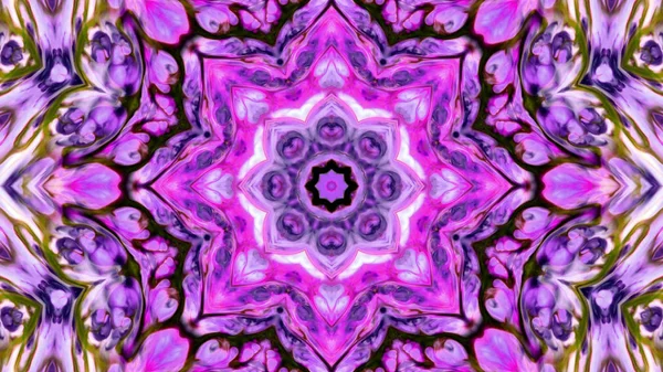 Soyut boya fırça mürekkep patlayabilir formanın düzgün kavramı simetrik desen süs dekoratif Kaleidoscope hareketi geometrik daire ve yıldız şekli