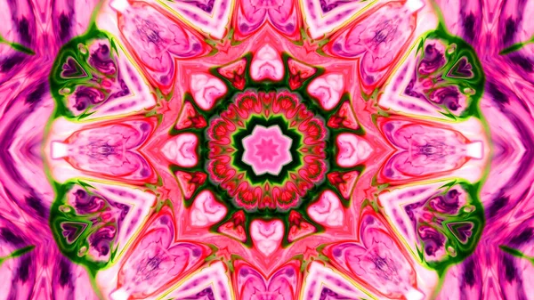 Soyut boya fırça mürekkep patlayabilir formanın düzgün kavramı simetrik desen süs dekoratif Kaleidoscope hareketi geometrik daire ve yıldız şekli