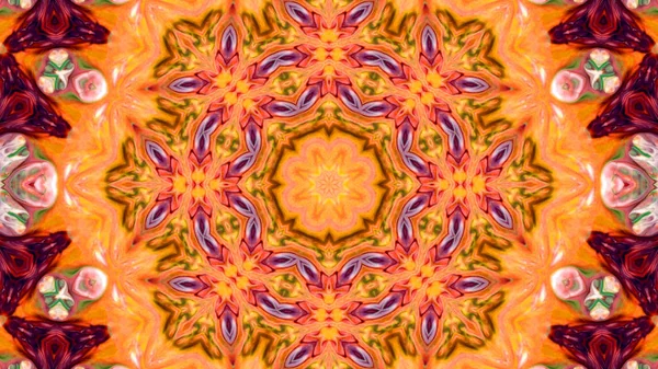 Soyut boya fırça mürekkep patlayabilir formanın düzgün kavramı simetrik desen süs dekoratif Kaleidoscope hareketi geometrik daire ve yıldız şekli