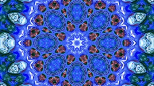 Soyut boya fırça mürekkep patlayabilir formanın düzgün kavramı simetrik desen süs dekoratif Kaleidoscope hareketi geometrik daire ve yıldız şekli