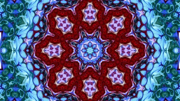 Soyut boya fırça mürekkep patlayabilir formanın düzgün kavramı simetrik desen süs dekoratif Kaleidoscope hareketi geometrik daire ve yıldız şekli