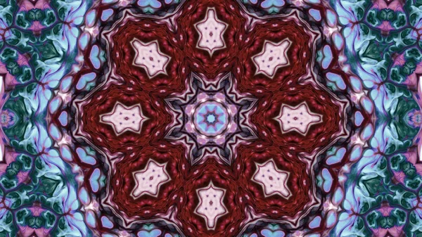 Soyut boya fırça mürekkep patlayabilir formanın düzgün kavramı simetrik desen süs dekoratif Kaleidoscope hareketi geometrik daire ve yıldız şekli