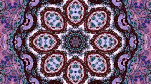 Soyut boya fırça mürekkep patlayabilir formanın düzgün kavramı simetrik desen süs dekoratif Kaleidoscope hareketi geometrik daire ve yıldız şekli