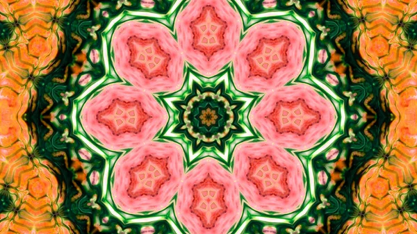 Soyut boya fırça mürekkep patlayabilir formanın düzgün kavramı simetrik desen süs dekoratif Kaleidoscope hareketi geometrik daire ve yıldız şekli