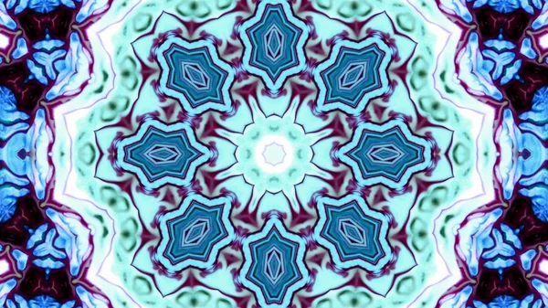 Soyut boya fırça mürekkep patlayabilir formanın düzgün kavramı simetrik desen süs dekoratif Kaleidoscope hareketi geometrik daire ve yıldız şekli