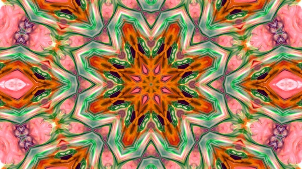 Soyut boya fırça mürekkep patlayabilir formanın düzgün kavramı simetrik desen süs dekoratif Kaleidoscope hareketi geometrik daire ve yıldız şekli