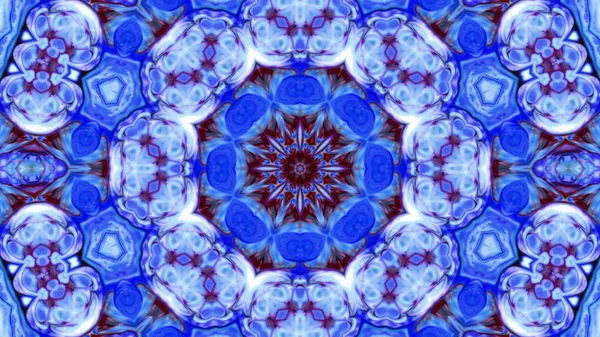 Soyut boya fırça mürekkep patlayabilir formanın düzgün kavramı simetrik desen süs dekoratif Kaleidoscope hareketi geometrik daire ve yıldız şekli