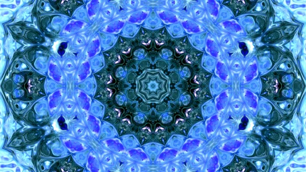 Soyut boya fırça mürekkep patlayabilir formanın düzgün kavramı simetrik desen süs dekoratif Kaleidoscope hareketi geometrik daire ve yıldız şekli