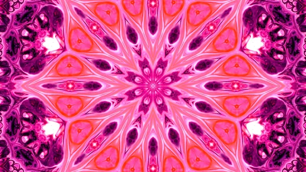 Soyut boya fırça mürekkep patlayabilir formanın düzgün kavramı simetrik desen süs dekoratif Kaleidoscope hareketi geometrik daire ve yıldız şekli