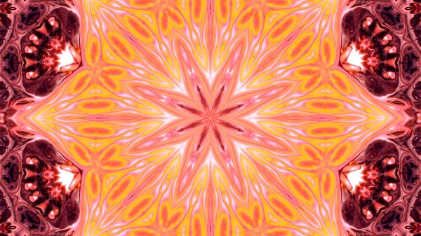 Soyut boya fırça mürekkep patlayabilir formanın düzgün kavramı simetrik desen süs dekoratif Kaleidoscope hareketi geometrik daire ve yıldız şekli