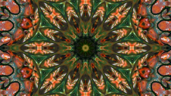 Soyut boya fırça mürekkep patlayabilir formanın düzgün kavramı simetrik desen süs dekoratif Kaleidoscope hareketi geometrik daire ve yıldız şekli