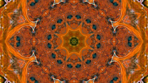 Soyut boya fırça mürekkep patlayabilir formanın düzgün kavramı simetrik desen süs dekoratif Kaleidoscope hareketi geometrik daire ve yıldız şekli