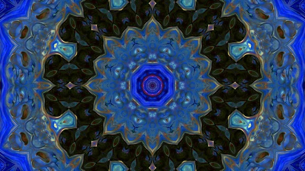 Soyut boya fırça mürekkep patlayabilir formanın düzgün kavramı simetrik desen süs dekoratif Kaleidoscope hareketi geometrik daire ve yıldız şekli