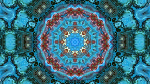 Soyut boya fırça mürekkep patlayabilir formanın düzgün kavramı simetrik desen süs dekoratif Kaleidoscope hareketi geometrik daire ve yıldız şekli