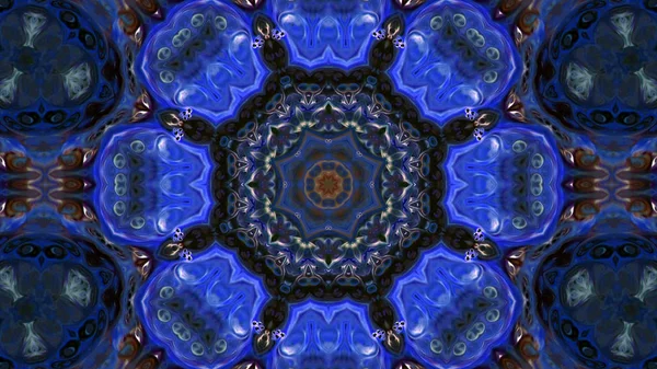 Soyut boya fırça mürekkep patlayabilir formanın düzgün kavramı simetrik desen süs dekoratif Kaleidoscope hareketi geometrik daire ve yıldız şekli