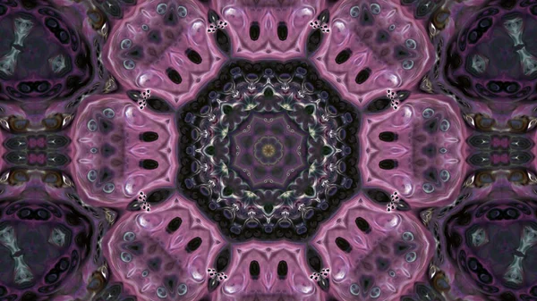 Soyut boya fırça mürekkep patlayabilir formanın düzgün kavramı simetrik desen süs dekoratif Kaleidoscope hareketi geometrik daire ve yıldız şekli