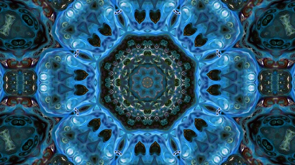 Soyut boya fırça mürekkep patlayabilir formanın düzgün kavramı simetrik desen süs dekoratif Kaleidoscope hareketi geometrik daire ve yıldız şekli