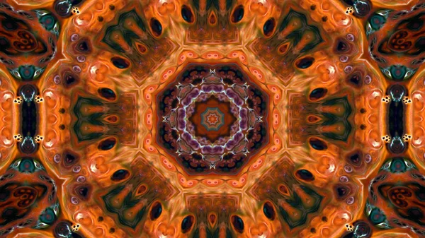 Soyut boya fırça mürekkep patlayabilir formanın düzgün kavramı simetrik desen süs dekoratif Kaleidoscope hareketi geometrik daire ve yıldız şekli