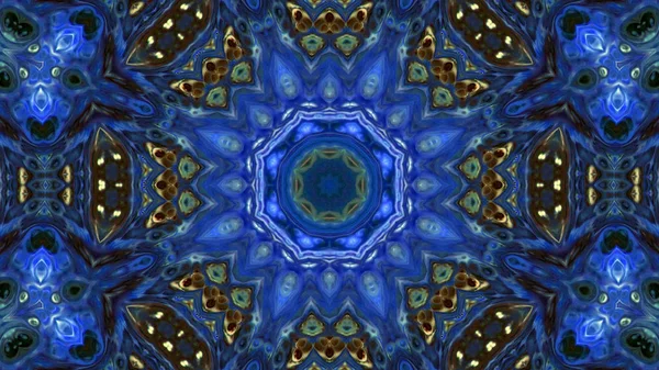 Soyut boya fırça mürekkep patlayabilir formanın düzgün kavramı simetrik desen süs dekoratif Kaleidoscope hareketi geometrik daire ve yıldız şekli