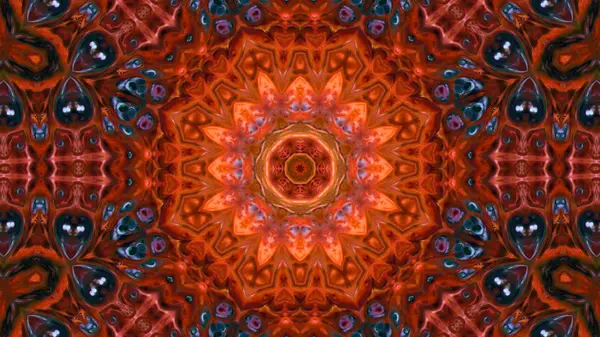 Soyut boya fırça mürekkep patlayabilir formanın düzgün kavramı simetrik desen süs dekoratif Kaleidoscope hareketi geometrik daire ve yıldız şekli