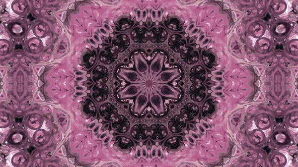 Soyut boya fırça mürekkep patlayabilir formanın düzgün kavramı simetrik desen süs dekoratif Kaleidoscope hareketi geometrik daire ve yıldız şekli