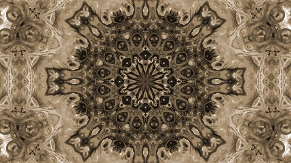 Soyut boya fırça mürekkep patlayabilir formanın düzgün kavramı simetrik desen süs dekoratif Kaleidoscope hareketi geometrik daire ve yıldız şekli