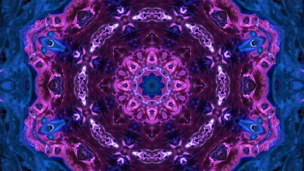 Soyut boya fırça mürekkep patlayabilir formanın düzgün kavramı simetrik desen süs dekoratif Kaleidoscope hareketi geometrik daire ve yıldız şekli