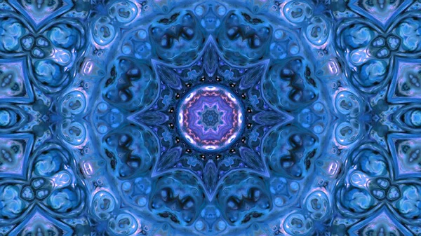 Soyut boya fırça mürekkep patlayabilir formanın düzgün kavramı simetrik desen süs dekoratif Kaleidoscope hareketi geometrik daire ve yıldız şekli