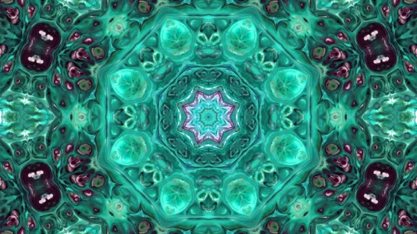 Soyut boya fırça mürekkep patlayabilir formanın düzgün kavramı simetrik desen süs dekoratif Kaleidoscope hareketi geometrik daire ve yıldız şekli