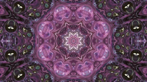 Soyut boya fırça mürekkep patlayabilir formanın düzgün kavramı simetrik desen süs dekoratif Kaleidoscope hareketi geometrik daire ve yıldız şekli