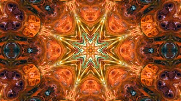 Soyut boya fırça mürekkep patlayabilir formanın düzgün kavramı simetrik desen süs dekoratif Kaleidoscope hareketi geometrik daire ve yıldız şekli