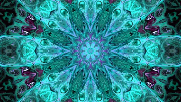 Soyut boya fırça mürekkep patlayabilir formanın düzgün kavramı simetrik desen süs dekoratif Kaleidoscope hareketi geometrik daire ve yıldız şekli