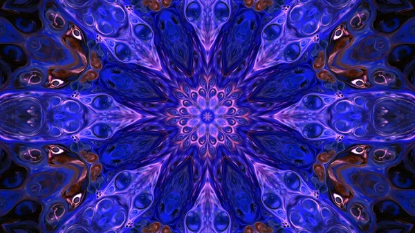 Soyut boya fırça mürekkep patlayabilir formanın düzgün kavramı simetrik desen süs dekoratif Kaleidoscope hareketi geometrik daire ve yıldız şekli