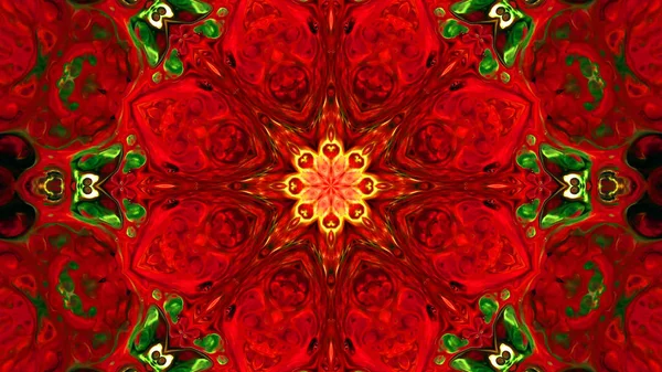 Soyut boya fırça mürekkep patlayabilir formanın düzgün kavramı simetrik desen süs dekoratif Kaleidoscope hareketi geometrik daire ve yıldız şekli