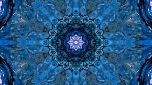 Soyut boya fırça mürekkep patlayabilir formanın düzgün kavramı simetrik desen süs dekoratif Kaleidoscope hareketi geometrik daire ve yıldız şekli