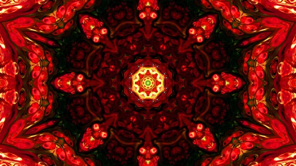 Soyut boya fırça mürekkep patlayabilir formanın düzgün kavramı simetrik desen süs dekoratif Kaleidoscope hareketi geometrik daire ve yıldız şekli