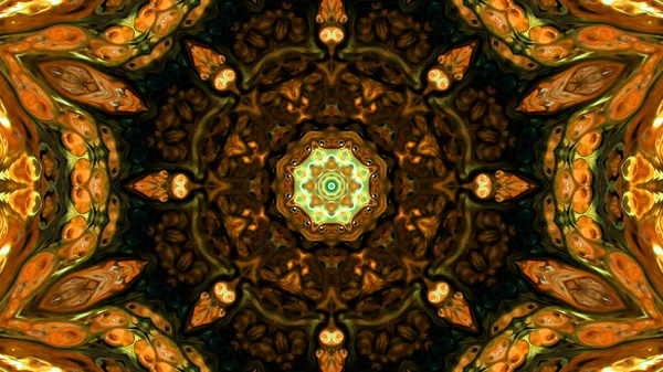 Soyut boya fırça mürekkep patlayabilir formanın düzgün kavramı simetrik desen süs dekoratif Kaleidoscope hareketi geometrik daire ve yıldız şekli