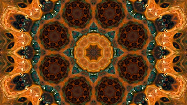 Soyut boya fırça mürekkep patlayabilir formanın düzgün kavramı simetrik desen süs dekoratif Kaleidoscope hareketi geometrik daire ve yıldız şekli