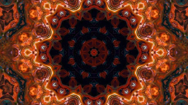 Soyut boya fırça mürekkep patlayabilir formanın düzgün kavramı simetrik desen süs dekoratif Kaleidoscope hareketi geometrik daire ve yıldız şekli