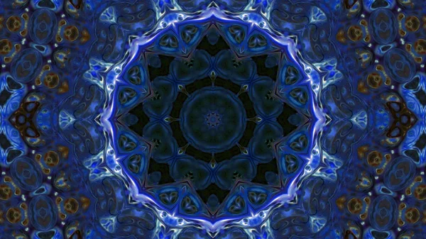 Soyut boya fırça mürekkep patlayabilir formanın düzgün kavramı simetrik desen süs dekoratif Kaleidoscope hareketi geometrik daire ve yıldız şekli