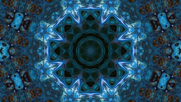 Soyut boya fırça mürekkep patlayabilir formanın düzgün kavramı simetrik desen süs dekoratif Kaleidoscope hareketi geometrik daire ve yıldız şekli