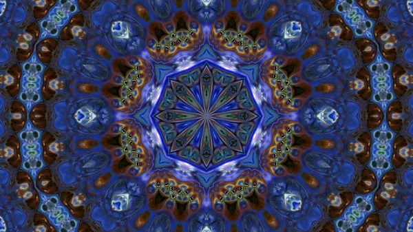 Soyut boya fırça mürekkep patlayabilir formanın düzgün kavramı simetrik desen süs dekoratif Kaleidoscope hareketi geometrik daire ve yıldız şekli