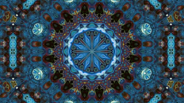 Soyut boya fırça mürekkep patlayabilir formanın düzgün kavramı simetrik desen süs dekoratif Kaleidoscope hareketi geometrik daire ve yıldız şekli