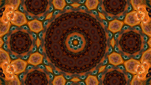 Soyut boya fırça mürekkep patlayabilir formanın düzgün kavramı simetrik desen süs dekoratif Kaleidoscope hareketi geometrik daire ve yıldız şekli