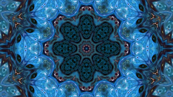 Soyut boya fırça mürekkep patlayabilir formanın düzgün kavramı simetrik desen süs dekoratif Kaleidoscope hareketi geometrik daire ve yıldız şekli