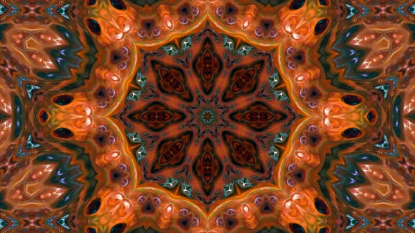 Soyut boya fırça mürekkep patlayabilir formanın düzgün kavramı simetrik desen süs dekoratif Kaleidoscope hareketi geometrik daire ve yıldız şekli