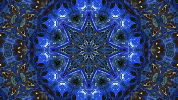 Soyut boya fırça mürekkep patlayabilir formanın düzgün kavramı simetrik desen süs dekoratif Kaleidoscope hareketi geometrik daire ve yıldız şekli