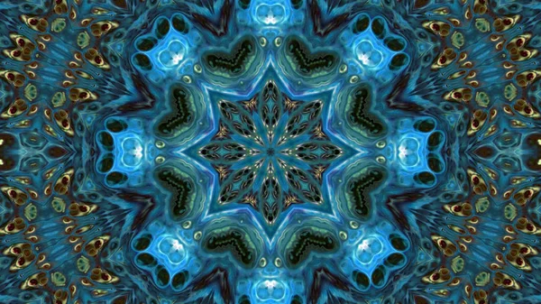 Soyut boya fırça mürekkep patlayabilir formanın düzgün kavramı simetrik desen süs dekoratif Kaleidoscope hareketi geometrik daire ve yıldız şekli