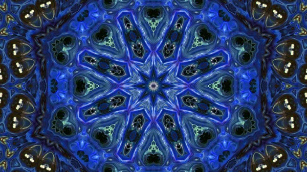 Soyut boya fırça mürekkep patlayabilir formanın düzgün kavramı simetrik desen süs dekoratif Kaleidoscope hareketi geometrik daire ve yıldız şekli