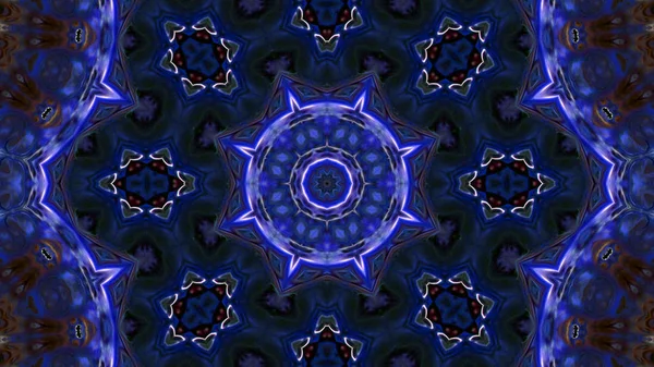 Soyut boya fırça mürekkep patlayabilir formanın düzgün kavramı simetrik desen süs dekoratif Kaleidoscope hareketi geometrik daire ve yıldız şekli